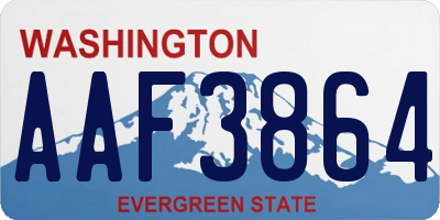 WA license plate AAF3864