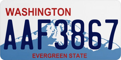 WA license plate AAF3867