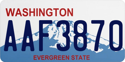 WA license plate AAF3870