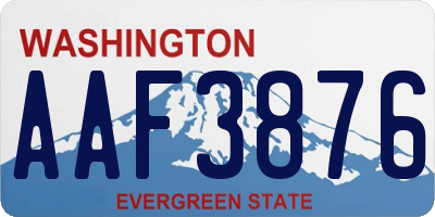 WA license plate AAF3876