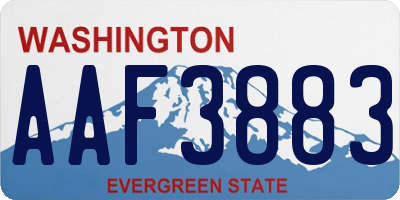 WA license plate AAF3883