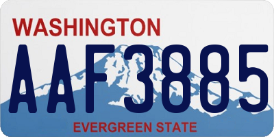 WA license plate AAF3885