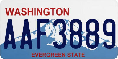 WA license plate AAF3889
