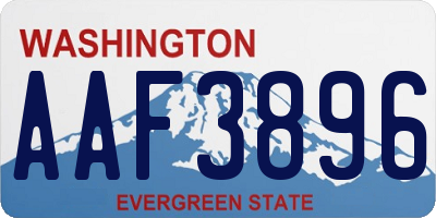 WA license plate AAF3896