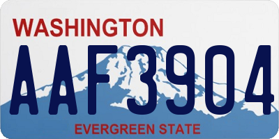 WA license plate AAF3904