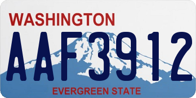 WA license plate AAF3912