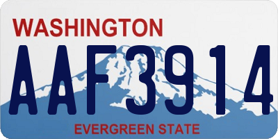 WA license plate AAF3914