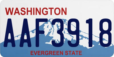 WA license plate AAF3918