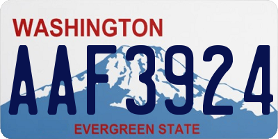 WA license plate AAF3924