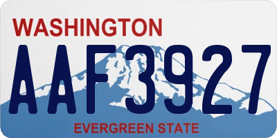 WA license plate AAF3927