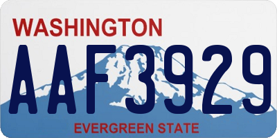 WA license plate AAF3929