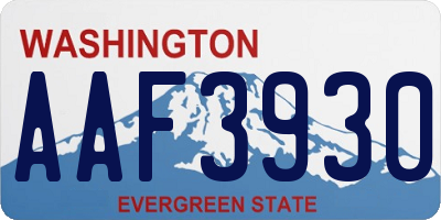 WA license plate AAF3930