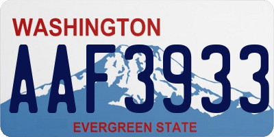 WA license plate AAF3933