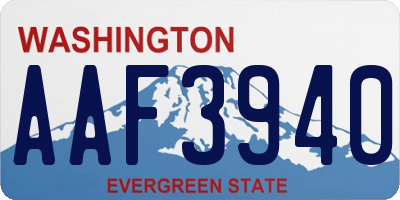 WA license plate AAF3940