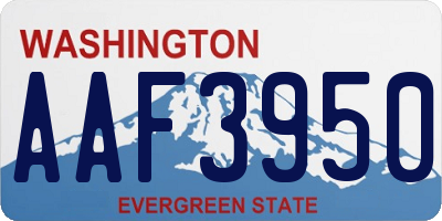 WA license plate AAF3950