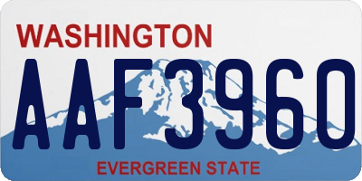 WA license plate AAF3960