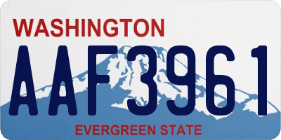 WA license plate AAF3961