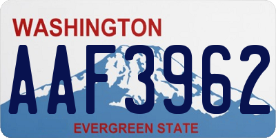 WA license plate AAF3962