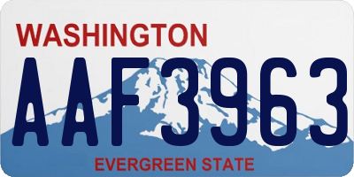 WA license plate AAF3963