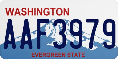 WA license plate AAF3979