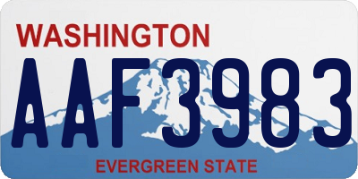 WA license plate AAF3983