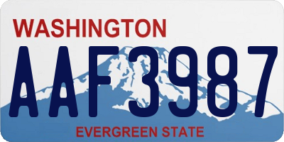 WA license plate AAF3987