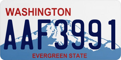 WA license plate AAF3991