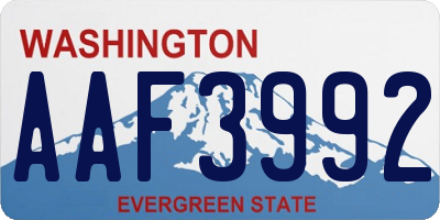 WA license plate AAF3992