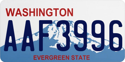 WA license plate AAF3996