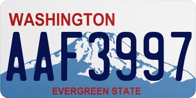 WA license plate AAF3997