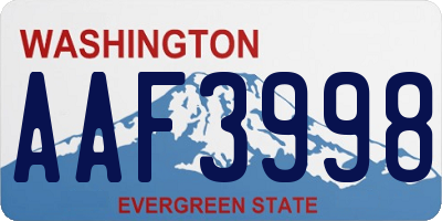 WA license plate AAF3998