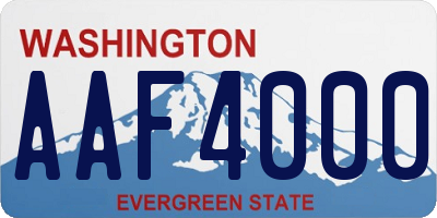 WA license plate AAF4000