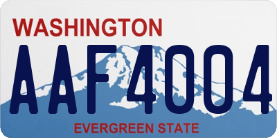 WA license plate AAF4004