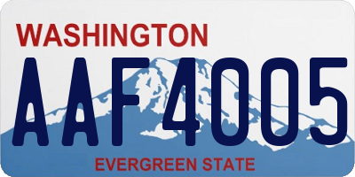 WA license plate AAF4005