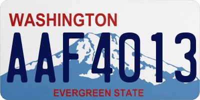 WA license plate AAF4013