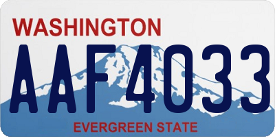 WA license plate AAF4033