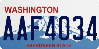 WA license plate AAF4034
