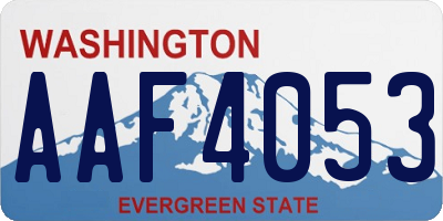 WA license plate AAF4053