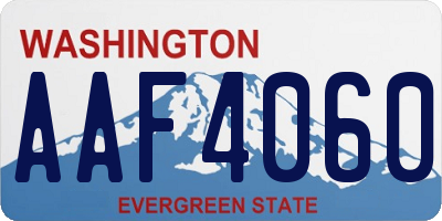WA license plate AAF4060