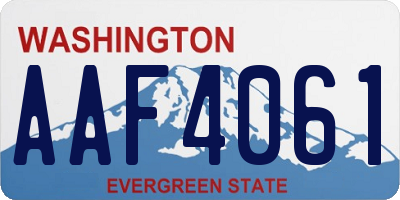 WA license plate AAF4061