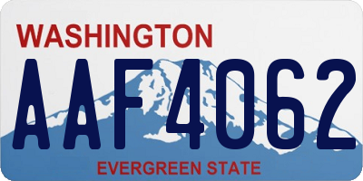 WA license plate AAF4062