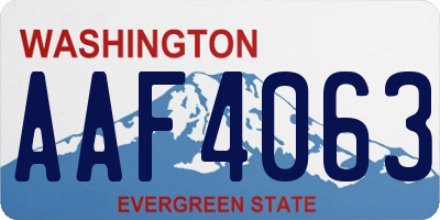 WA license plate AAF4063