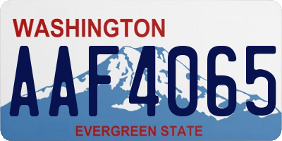 WA license plate AAF4065