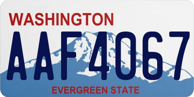WA license plate AAF4067