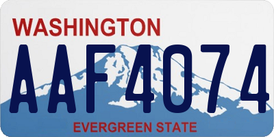 WA license plate AAF4074