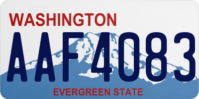 WA license plate AAF4083