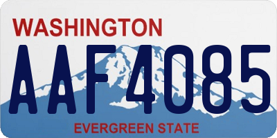 WA license plate AAF4085