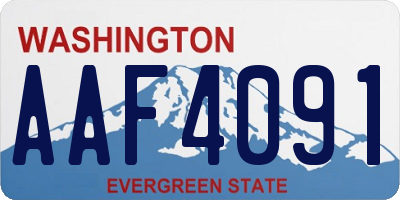 WA license plate AAF4091