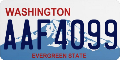 WA license plate AAF4099