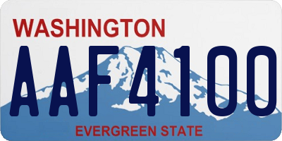 WA license plate AAF4100